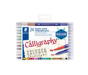 STAEDTLER Kalligraphie-Doppel-Fasermaler, 24er Etui