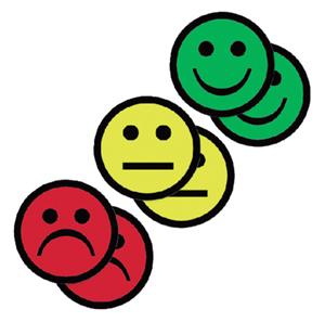 Office Magneet smiley 25mm 2x geel 2x groen 2x rood