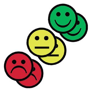 Office Magneet smiley 50mm 2x geel 2x groen 2x rood