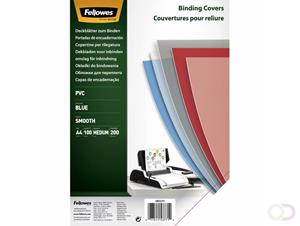 Voorblad Fellowes A4 PVC 200micron transparant blauw 100stuks