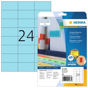 Herma Etiket  4468 70x37mm verwijderbaar blauw 480stuks