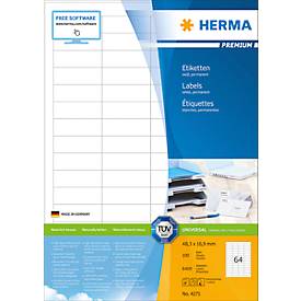 Herma PREMIUM etiketten met rechte hoeken 48.3x16.9 mm. 4271 (pak 6400 stuks)