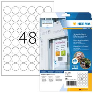 HERMA Folien-Etiketten SPECIAL, Durchmesser: 30 mm, ablösbar