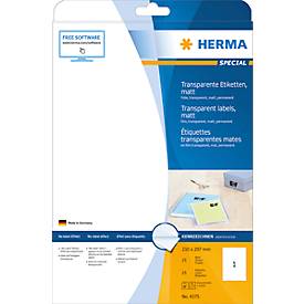 HERMA Folien-Etiketten SPECIAL, 210 x 297 mm, transparent