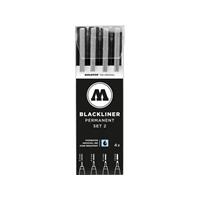 molotow Blackliner Set 2 Fineliner 4 St./Pack. Schwarz 0.3 mm, 0.5 mm, 0.7 mm, 1mm 4St.