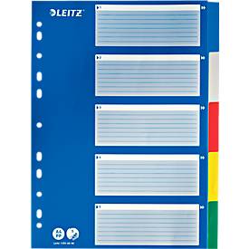 LEITZ 1255-60-00 Plast.fbg.Tab Register A4 blanko bunt 5tlg.