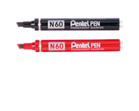 pentel Viltstift  N60 schuin zwart 1.5-3mm