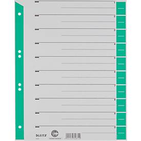 Leitz Trennblätter 1652 A4 grau/grün farbige Taben 230g 25 Blatt