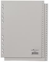 DURABLE kunststof indexbladen, A4 staand, cijfers 1-52, grijs