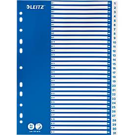 Leitz Plastikregister 1-31, A4, PP, 31 Blatt, Blisterverpackung, weiss