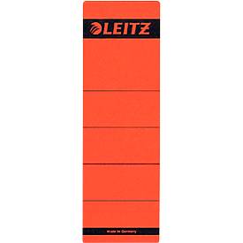 leitz Rugetiketten. kort zelfklevend Rugbreedte 80 mm. 191 x 61 mm. rood (pak 10 stuks)