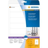 Ordneretiketten Herma 5091 A4 192x38 mm geel papier mat ondoorzichtig 140 st.