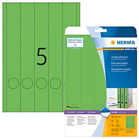 Ordneretiketten Herma 5131 A4 38x297 mm geel papier mat ondoorzichtig 100 st.