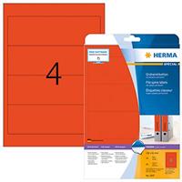 Ordneretiketten Herma 5137 A4 61x297 mm rood papier mat ondoorzichtig 60 st.