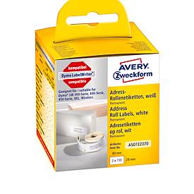 AVERY Avery Zweckform Rollenetiketten, 89 x 28 mm, weiß