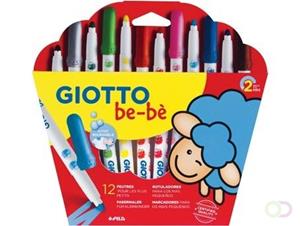 Giotto be-bè viltstiften Maxi, kartonnen etui met 12 stuks in geassorteerde kleuren