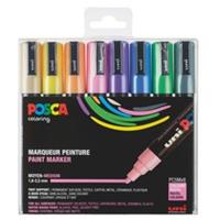 Posca paintmarker PC-5M, set van 8 markers in geassorteerde pastelkleuren
