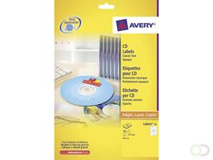 Avery Etiket  L6043-25 CD wit 50stuks