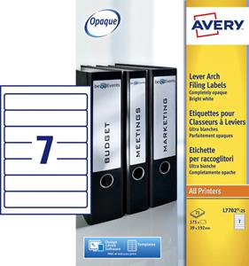 Avery Rugetiket  smal 39x192mm zelfklevend wit