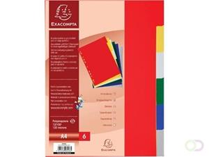 Exacompta Chromaline PP Tabbladen - 6 tabs - A4