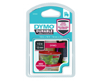 DYMO D1 Schriftbandkassette weiß/rot, 12 mm x 3 m