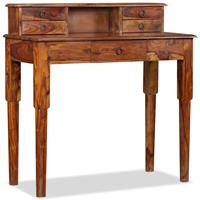 vidaXL Schreibtisch mit 5 Schubladen Massivholz 90x40x90 cm Braun