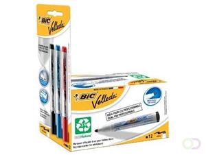 Bic Velleda whiteboardmarker 1701 zwart, doos met 12 stuks + Liquid Ink whiteboardmarker, blister met 3 stuks