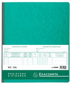 Exacompta Register Piqure aandeelhouder NV/SA 250x320mm 80vel groen