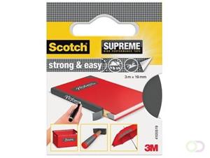 Scotch Supreme reparatietape Strong & Easy, ft 19 mm x 3 m, grijs, blisterverpakking