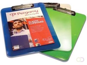 Pergamy klemplaat, voor ft A4, uit PP, blauw