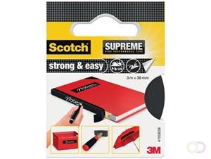 Scotch Supreme reparatietape Strong & Easy, ft 38 mm x 3 m, zwart, blisterverpakking