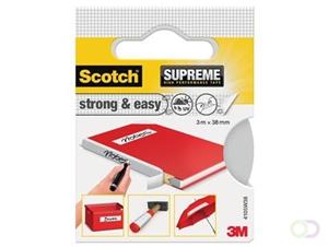 Scotch Supreme reparatietape Strong & Easy, ft 38 mm x 3 m, wit, blisterverpakking