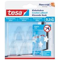 tesa Powerstrips Klebehaken für Glas, transparent