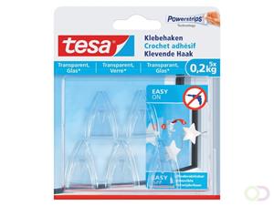 tesa Powerstrips Klebehaken für Glas, transparent