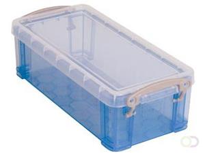 Really Useful Box 0,9 liter, transparant blauw