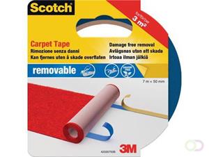 Scotch verwijderbare tapijttape, ft 50 mm x 7 m, op blister