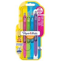 Papermate Paper Mate roller InkJoy Gel, blister 3 + 1 gratis in geassorteerde fun kleuren