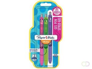 Papermate Paper Mate roller InkJoy Gel, blister met 3 stuks in geassorteerde fun kleuren