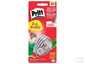 Pritt correctieroller Compact Flex 6 mm x 10 m, blister 2 + 1 gratis