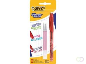 Bic roller Gel-ocity Illusion, rood, blister met 1 stuk en 2 vullingen