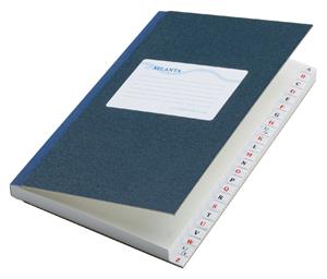 Notitieboek  met alfabet gelineerd blauw