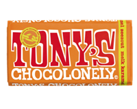 Tony'schocolonely Chocolade  reep 180gr melk karamel zeezout