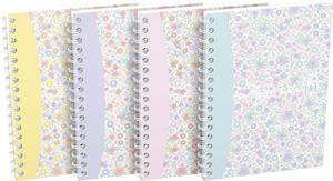 Oxford Floral softcover spiraalschrift, ft A6, 50 vel, geruit 5 mm, 3 geassorteerde designs