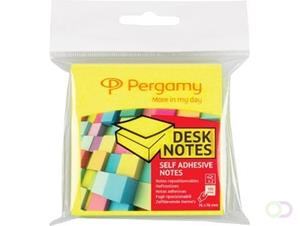 Pergamy notes, ft 76 x 76 mm, pak van 2, neon geel en neon groen