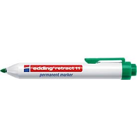 edding retract 11 permanent marker, zonder dop, met drukknop, 1 stuk, groen