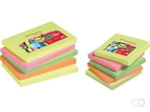 pergamy notes, ft 76 x 76 mm, 4 geassorteerde neon kleuren, pak van 12 blokken