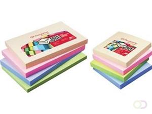 pergamy notes, ft 76 x 76 mm, 4 geassorteerde pastel kleuren, pak van 12 blokken