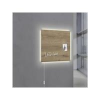 Glasmagneetbord  Artverum LED 480x480x15 Natural Wood