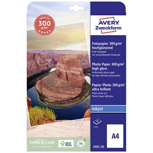 Avery Zweckform Premium Photo Paper Inkjet Fotopapier DIN A4 300 g/m² 20 Blatt Hochglänzen