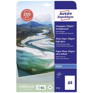 AVERY Avery Zweckform BIG PACK Inkjet Foto-Papier, DIN A4, 250g/qm